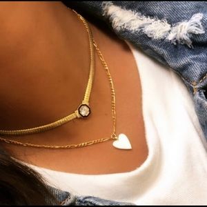 New Heart Enamel heart with chain gold plated
